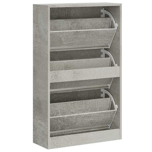 Schuhschrank Betongrau 63x24x103 cm