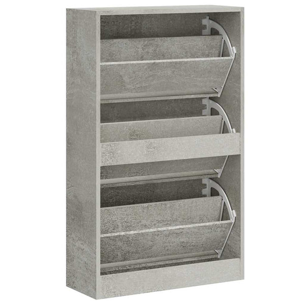 Schuhschrank Betongrau 63x24x103 cm