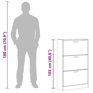 Schuhschrank Betongrau 63x24x103 cm