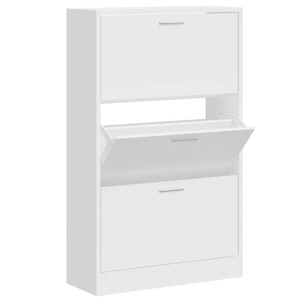 Hochglanz Schuhschrank Weiß 63x103 cm