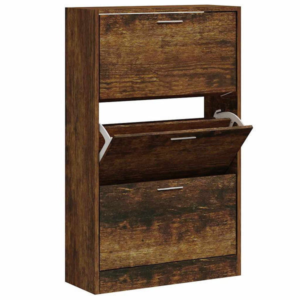 Schuhschrank Räuchereiche 63x24x103 cm