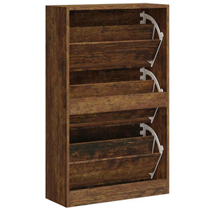Schuhschrank Räuchereiche 63x24x103 cm