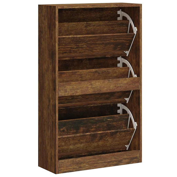 Schuhschrank Räuchereiche 63x24x103 cm