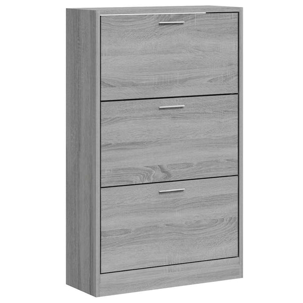 Schuhschrank Grau Sonoma 63x24x103 cm
