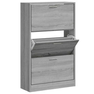 Schuhschrank Grau Sonoma 63x24x103 cm