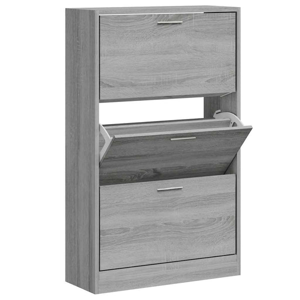 Schuhschrank Grau Sonoma 63x24x103 cm