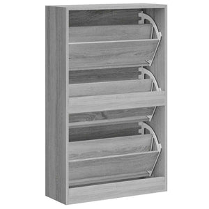 Schuhschrank Grau Sonoma 63x24x103 cm