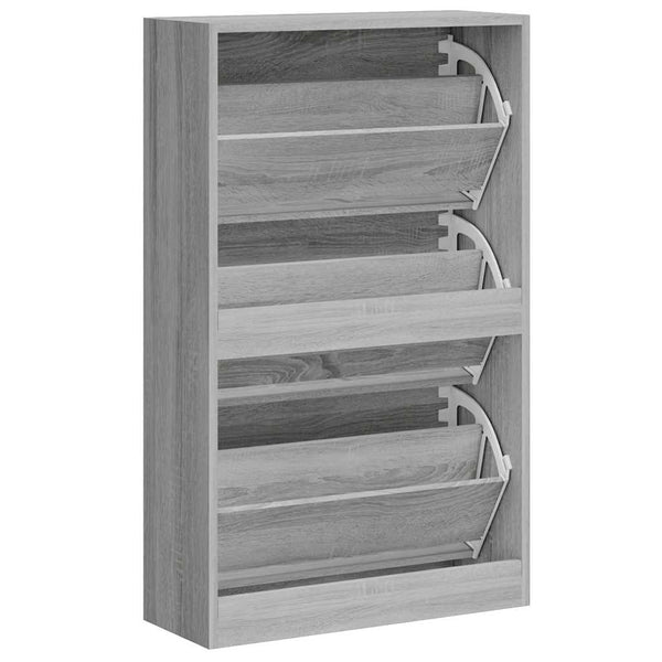 Schuhschrank Grau Sonoma 63x24x103 cm