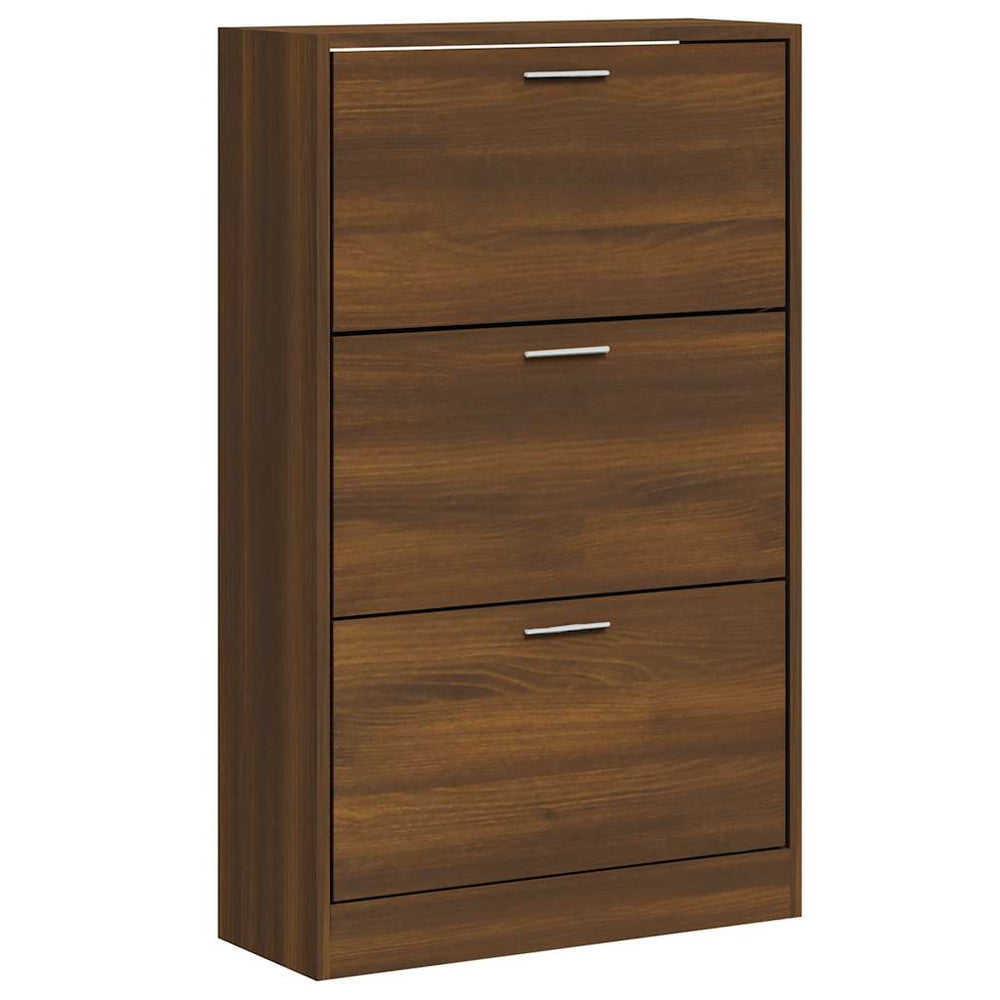 Schuhschrank Braun Eichenoptik 63x24x103cm