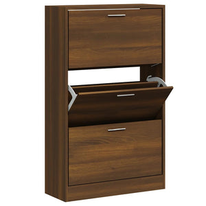 Schuhschrank Braun Eichenoptik 63x24x103cm