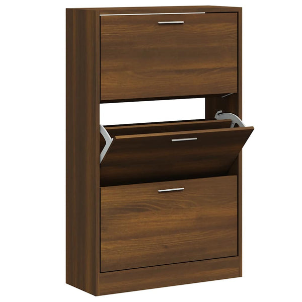 Schuhschrank Braun Eichenoptik 63x24x103cm