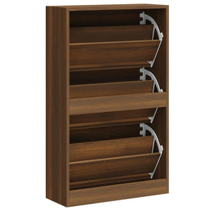 Schuhschrank Braun Eichenoptik 63x24x103cm