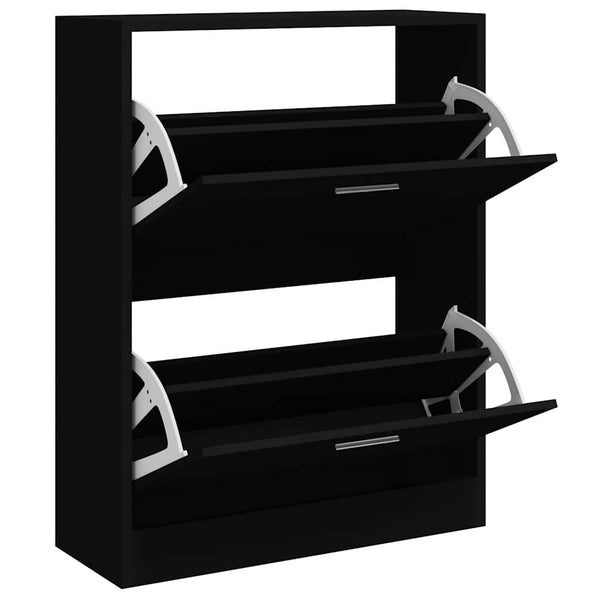 Schuhschrank Schwarz 63x24x81 cm