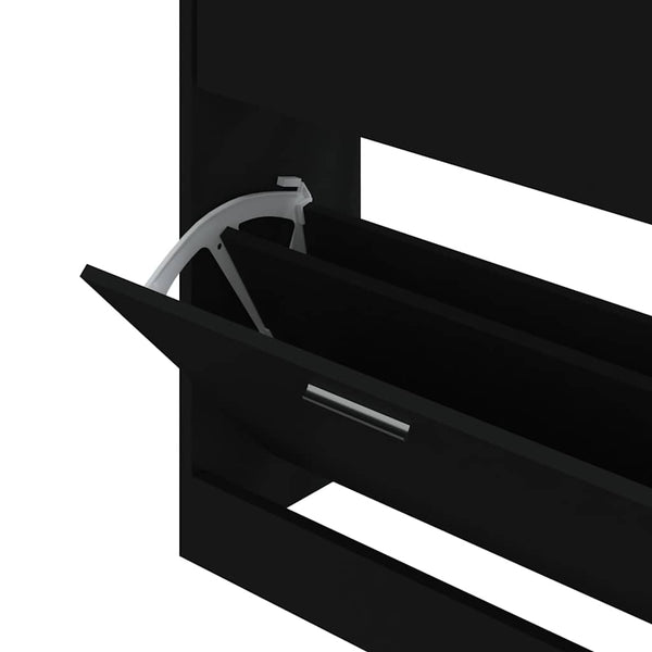 Schuhschrank Schwarz 63x24x81 cm