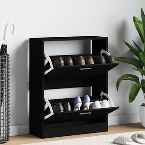 Schuhschrank Schwarz 63x24x81 cm