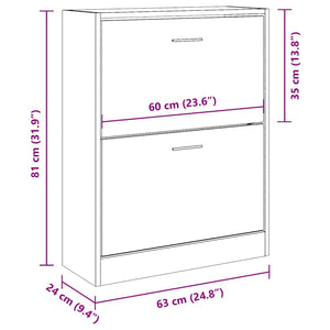 Schuhschrank Betongrau 63x81 cm
