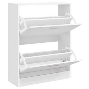 vidaXL Meuble à chaussures blanc brillant 63x24x81 cm Aggloméré