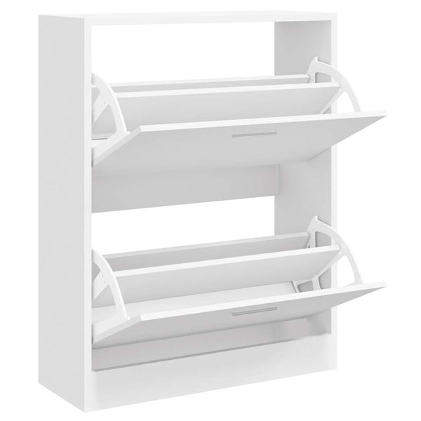 vidaXL Meuble à chaussures blanc brillant 63x24x81 cm Aggloméré