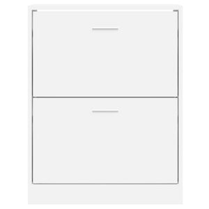 vidaXL Meuble à chaussures blanc brillant 63x24x81 cm Aggloméré