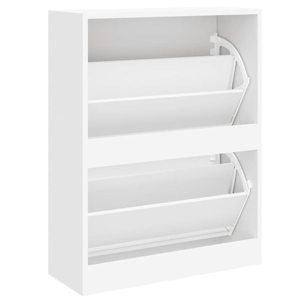 vidaXL Meuble à chaussures blanc brillant 63x24x81 cm Aggloméré