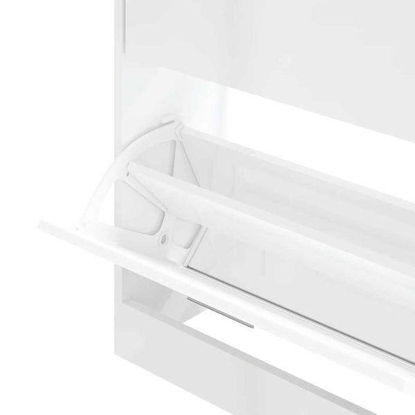 vidaXL Meuble à chaussures blanc brillant 63x24x81 cm Aggloméré