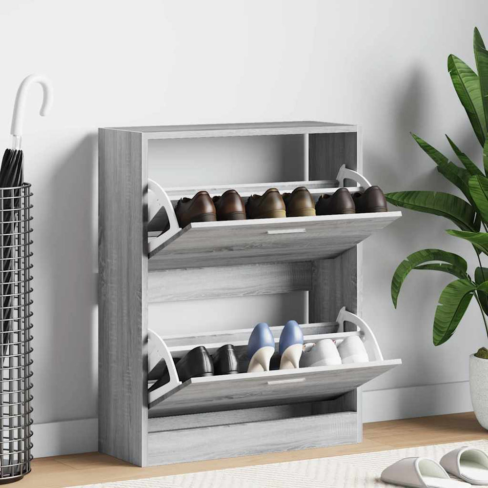 Schuhschrank Grau Sonoma 63x24x81 cm