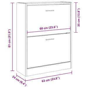 Schuhschrank Braun Eichenoptik, 63 cm