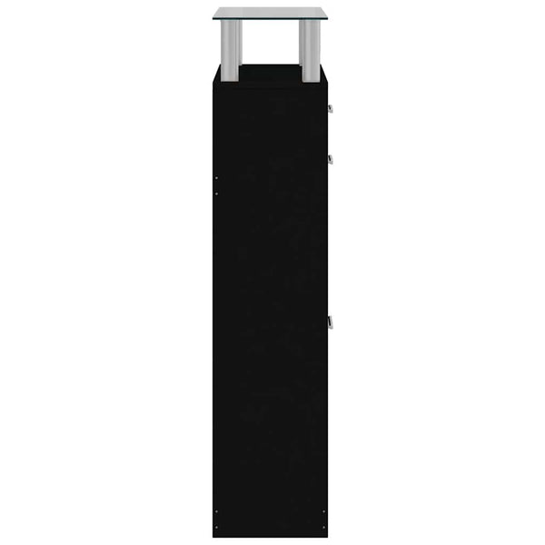 Schuhschrank Schwarz 63x24x104 cm