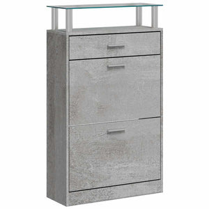 Schuhschrank Betongrau 63x24x104 cm