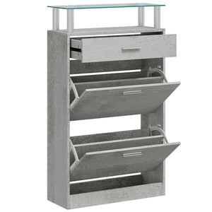 Schuhschrank Betongrau 63x24x104 cm