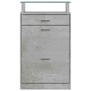 Schuhschrank Betongrau 63x24x104 cm