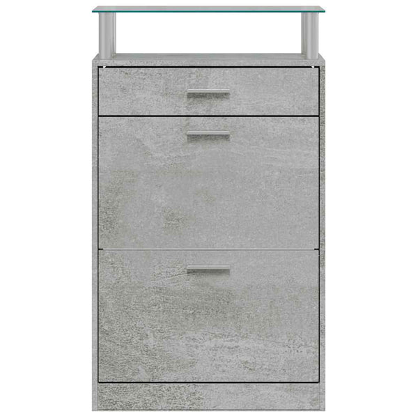 Schuhschrank Betongrau 63x24x104 cm