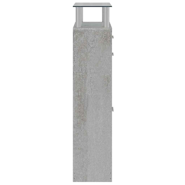Schuhschrank Betongrau 63x24x104 cm