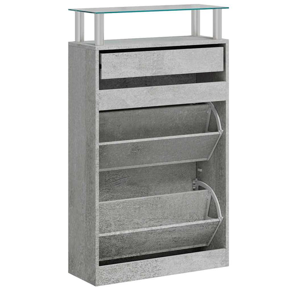 Schuhschrank Betongrau 63x24x104 cm