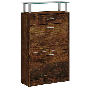 Schuhschrank Räuchereiche 63x24x104 cm