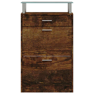 Schuhschrank Räuchereiche 63x24x104 cm