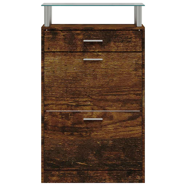 Schuhschrank Räuchereiche 63x24x104 cm