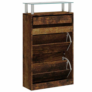 Schuhschrank Räuchereiche 63x24x104 cm