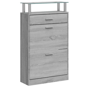 Schuhschrank Grau Sonoma 63x24x104 cm