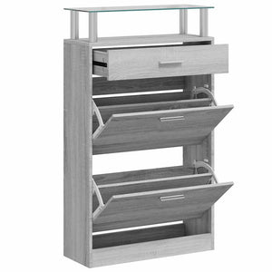 Schuhschrank Grau Sonoma 63x24x104 cm