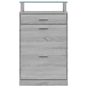 Schuhschrank Grau Sonoma 63x24x104 cm