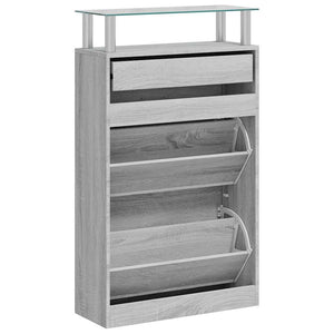 Schuhschrank Grau Sonoma 63x24x104 cm