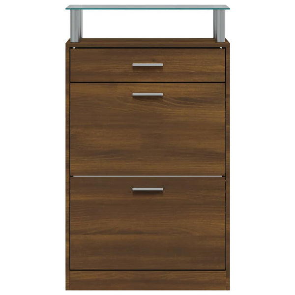 Schuhschrank Braun Eichenoptik 63x24x104cm