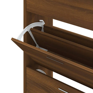 Schuhschrank Braun Eichenoptik 63x24x104cm