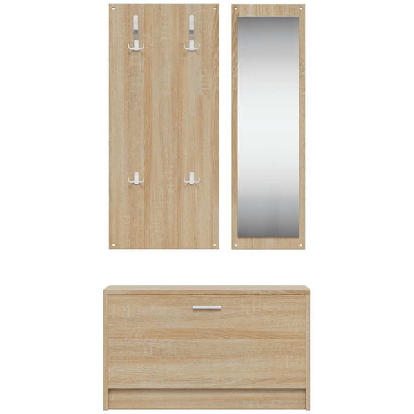 3-in-1 Schuhschrank Set Sonoma Eiche