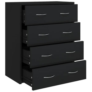 Schwarze Kommode mit 4 Schubladen