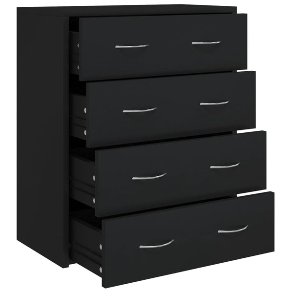 Schwarze Kommode mit 4 Schubladen