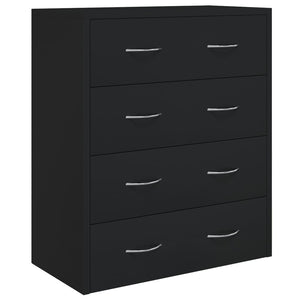 Schwarze Kommode mit 4 Schubladen