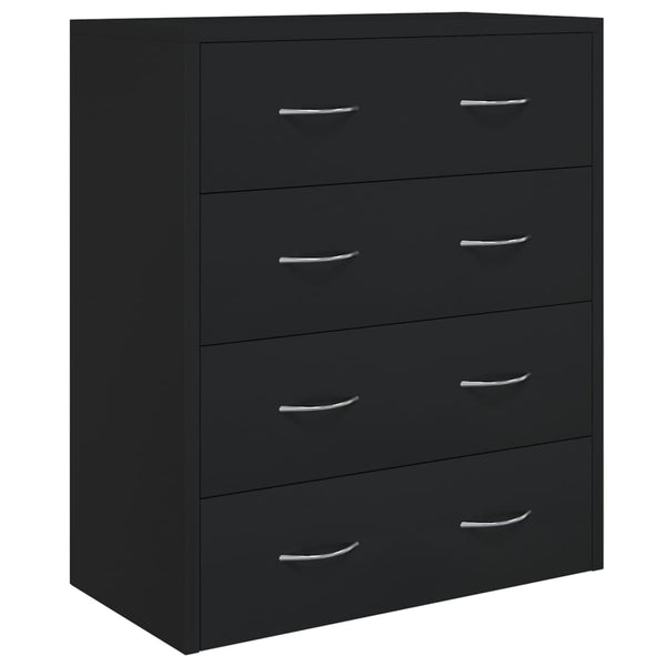 Schwarze Kommode mit 4 Schubladen