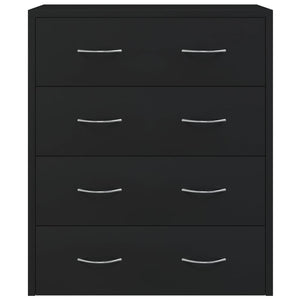 Schwarze Kommode mit 4 Schubladen
